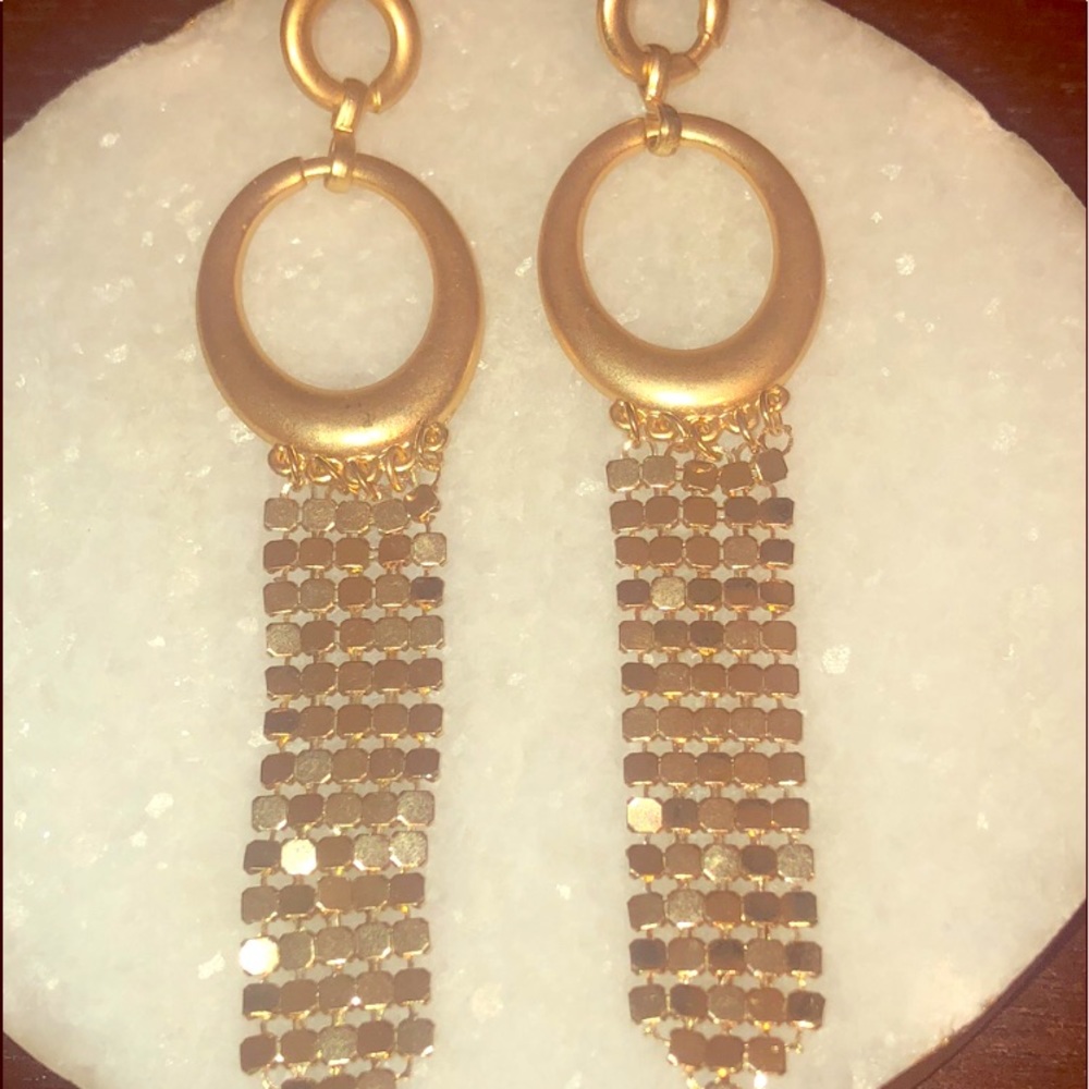 Gold drop waterfall earrings